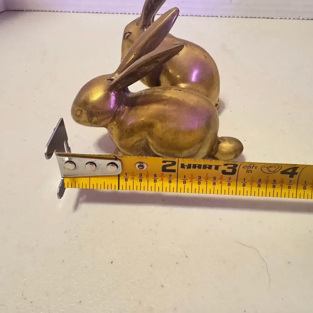 Solid Brass Rabbits (2) 3”x3” SUPER CUTE!!!